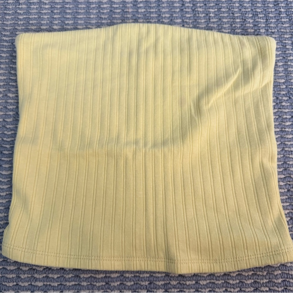 Ribbed Tube Top in Light Yellow